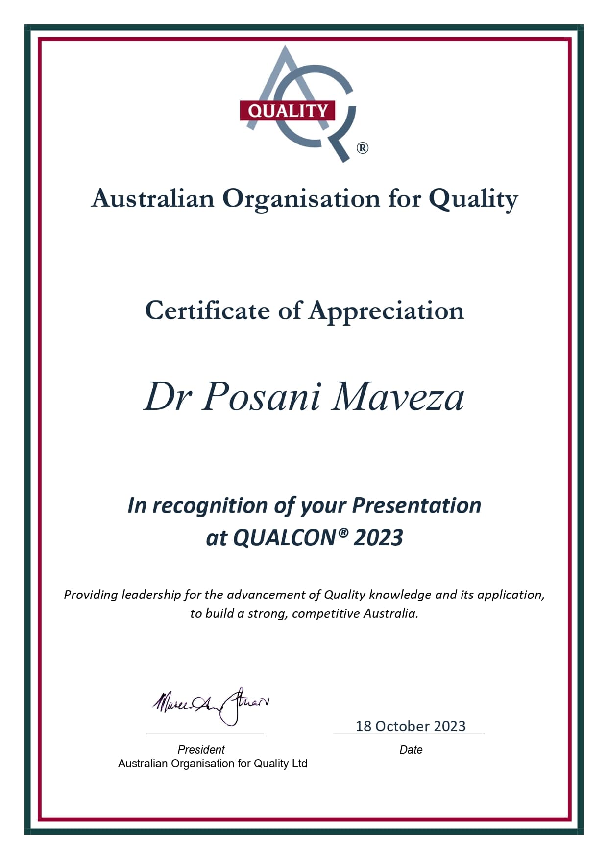 Certificate